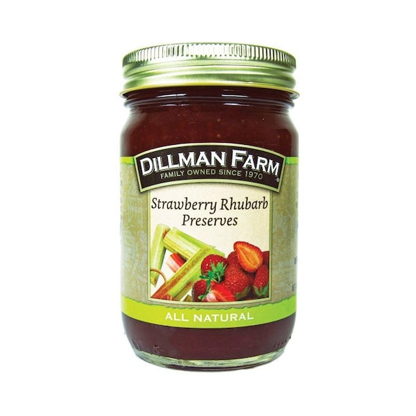 Dillman Farm All Natural Strawberry Rhubarb Preserves 16 oz Jar 21861 - main